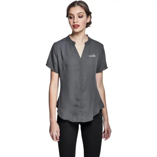 Ladies Short Sleeve Ava Blouse Charcoal Main